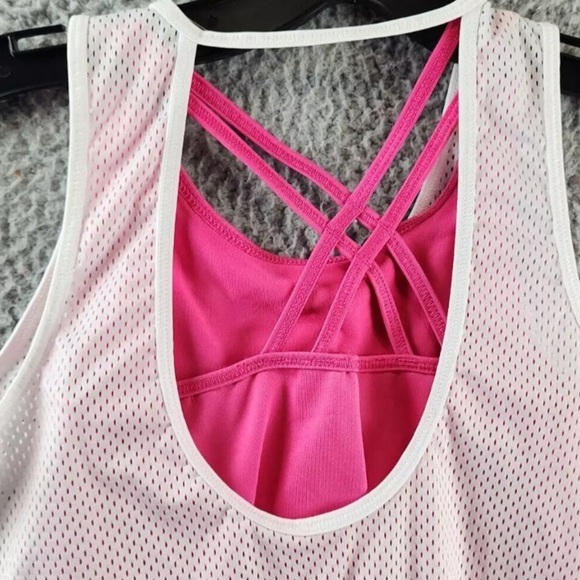 Ideology Mesh 2-in-1 Sleeveless Tank Top Big Girls Bright White Pullover | NEW💗 - Picture 6 of 8